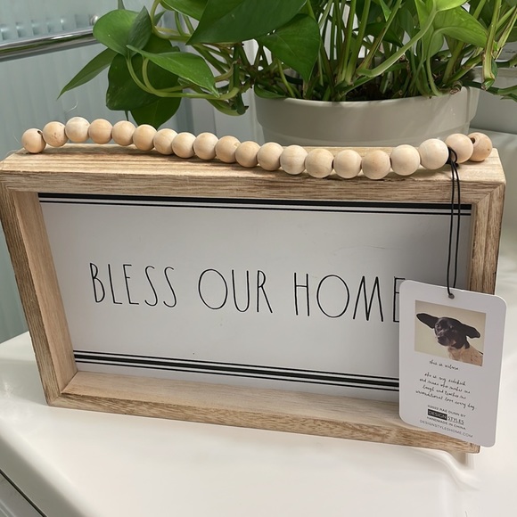Rae Dunn BLESS OUR HOME wood Sign - Picture 2 of 10